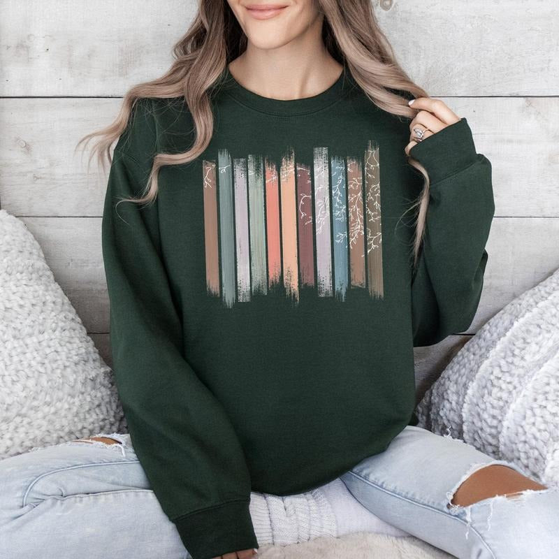 Trailing Vines, Nature, Botanical Stripes Sweatshirt T-Shirts, Hoodie | HypeCrazeTee.com
