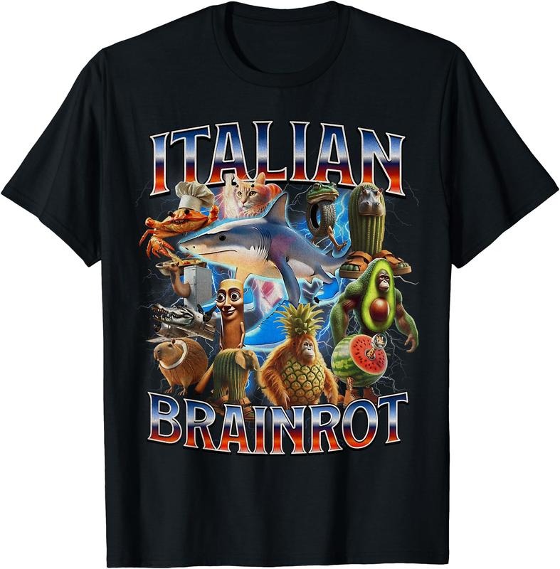Tralalero Tralala Bombardino Crocodilo Italian Brainrot T-Shirt | Unisex Cotton Tee Gift, Crewneck, Short Sleeve Hoodie,...