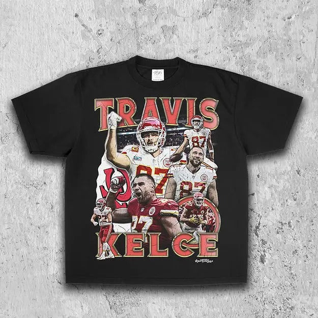 Travis Kelce Tee | Vintage Tee | Men's Graphic T-Shirt | Gift For Fan Hoodie, Sweatshirt | HypeCrazeTee.com