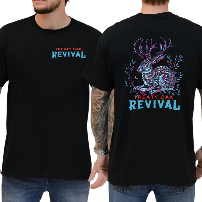 Treaty Oak Revival Jack Rabbit T-shirt, Country Music Shirt, Printed Tee For Unisex, Cotton Fabric, Western Country...