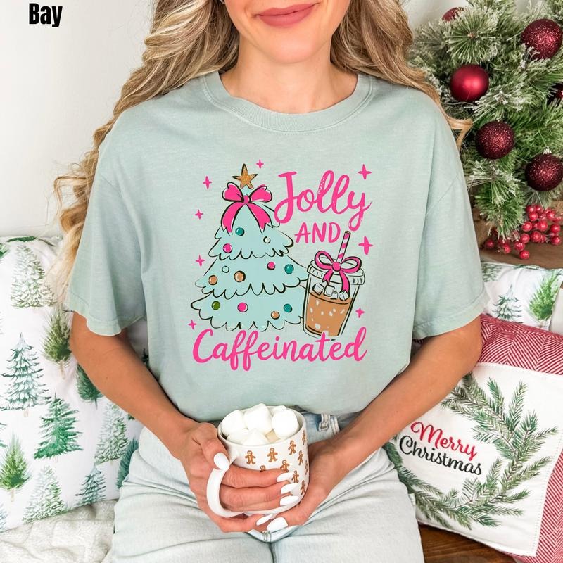 Tree Jolly & Caffeinated Comfort Colors T-Shirt 'NLB' Hoodie, Sweatshirt | HypeCrazeTee.com