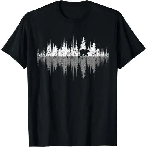 Trees Reflection Wildlife Nature Animal Bear Outdoor Forest T-Shirt Made in USA Hoodie, Sweatshirt | HypeCrazeTee.com