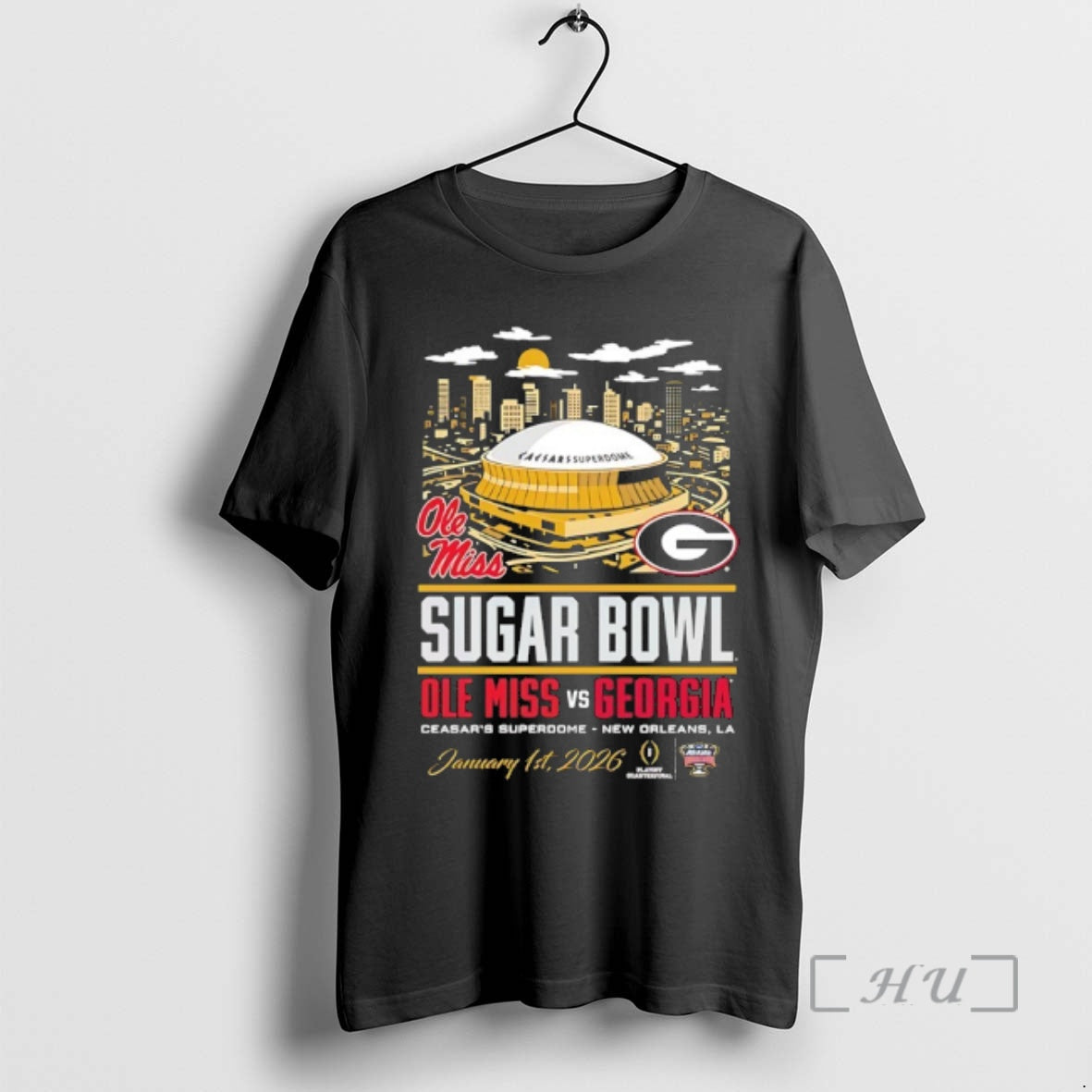 Trending Georgia Bulldogs Vs Ole Miss 2026 Sugar Bowl Head To Head Stadium Premium T-Shirts, Hoodie, Sweatshirt