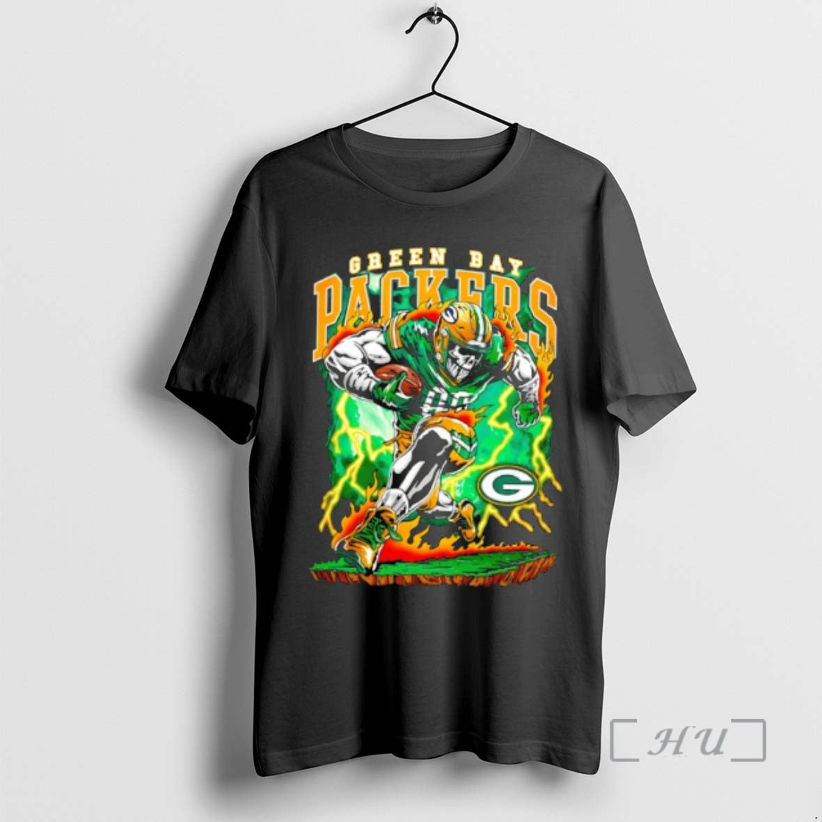 Trending Green Bay Rush Football Skeleton Graphic T-Shirts, Hoodie, Sweatshirt | HypeCrazeTee.com