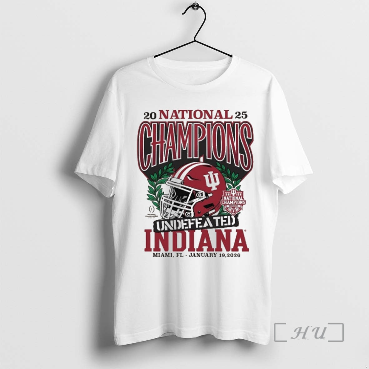 Trending Indiana Hoosiers 2025 College Football National Champions Undefeated Laurels Miami Fl Premium T Shirts Hoodie,...