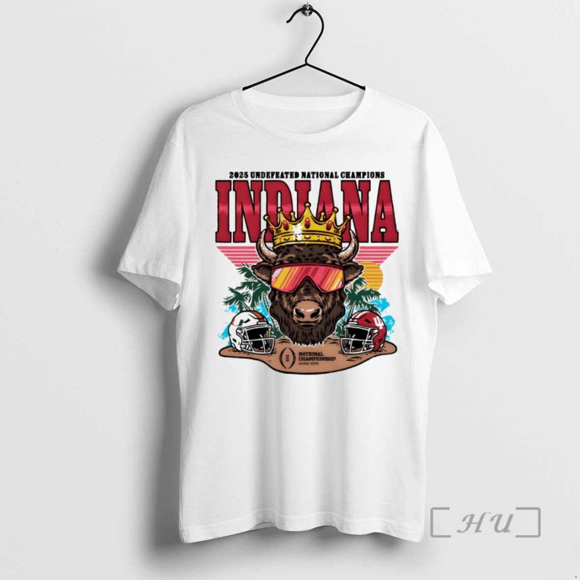 Trending Indiana Hoosiers Football 2025 Cfp Undefeated National Champs Bison Crown Premium T Shirts Sweater Hoodie,...