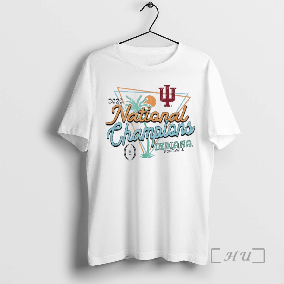Trending Indiana Hoosiers Football National Champions 2025 Cfp Coconut Tree And Sunset Premium T Shirts Hoodie, Sweatshirt