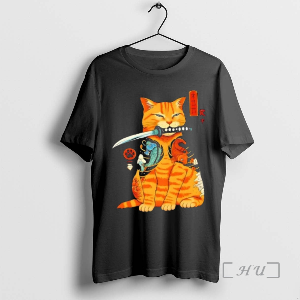 Trending Japanese Samurai Ninja Cat Kawaii Anime T-Shirts, Hoodie, Sweatshirt | HypeCrazeTee.com