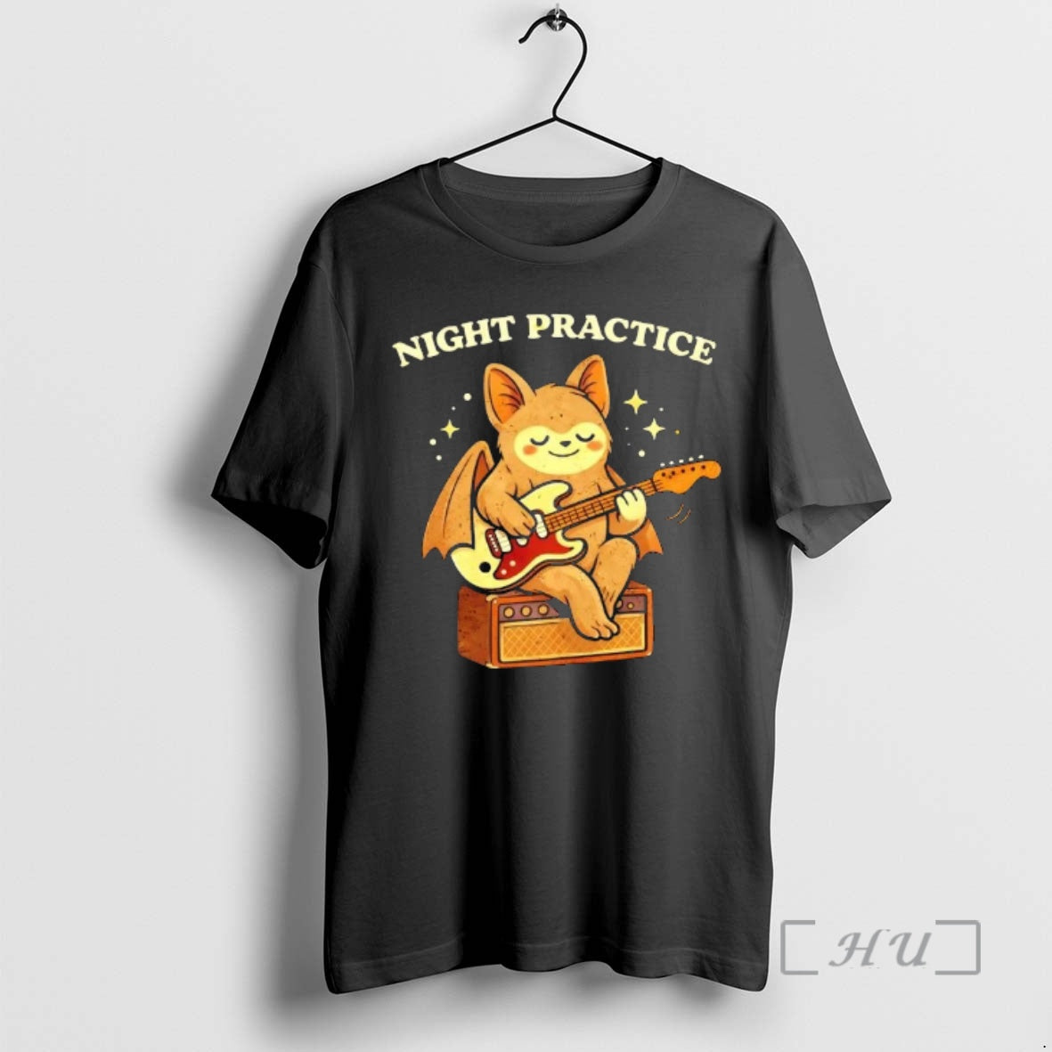 Trending Night Practice Bat Playing Guitar T-Shirts, Hoodie, Sweatshirt | HypeCrazeTee.com