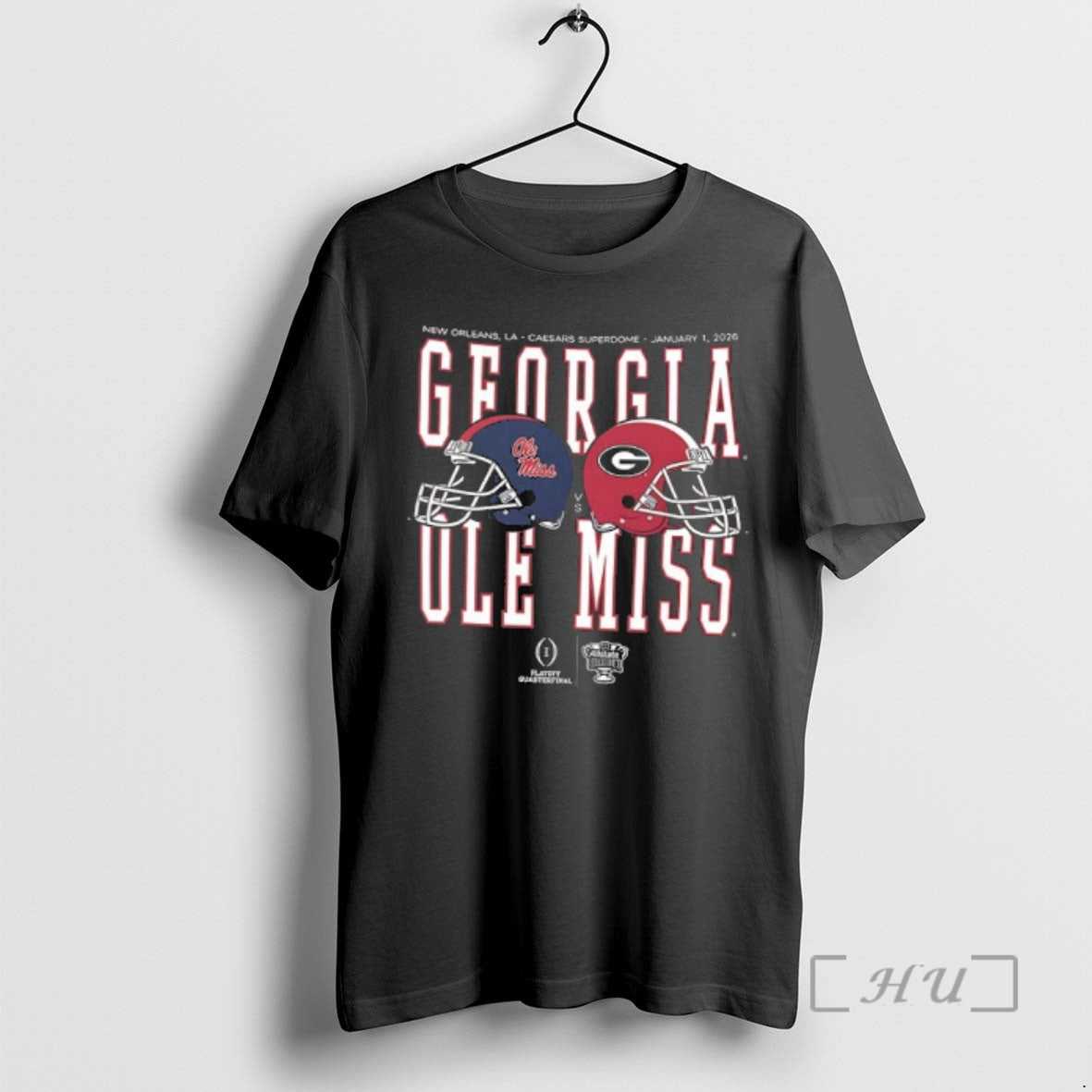 Trending Ole Miss Vs Georgia 2026 Allstate Sugar Bowl Helmet Matchup 2 Sided Premium T-Shirts, Hoodie, Sweatshirt
