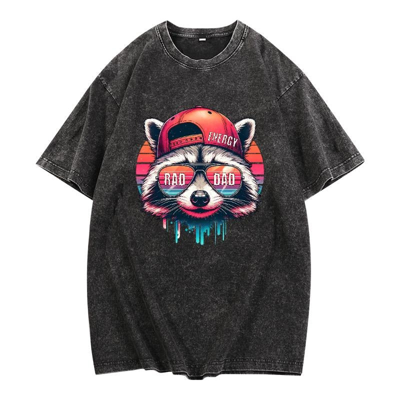 Trendy Men's Washed T - Shirt with Retro