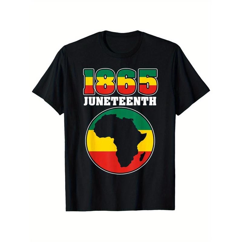 Trendy T - Shirt Celebrating Freedom: Iconic '1865 Juneteenth' Design with African Motif for a Stand - out, Cultural