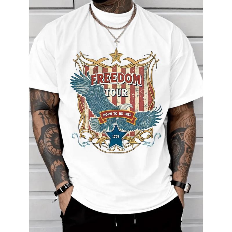 Trendy T - Shirt with a Commemorative Motif: Iconic 'Freedom Tour' Typography and Symbolism for a Stand