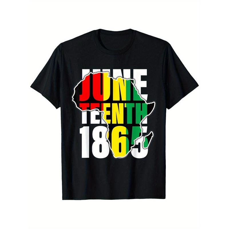 Trendy T - Shirt with a Cultural Statement: Iconic Juneteenth Typography and African Motif for a Stand