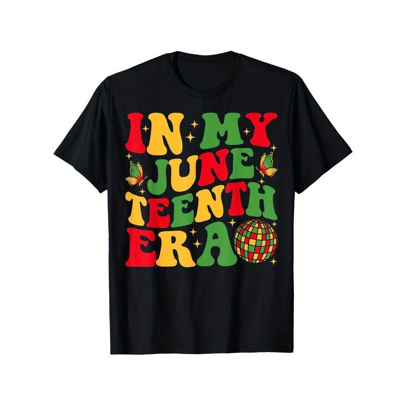 Trendy T - Shirt with a Cultural Twist: Eye - catching 'In My Juneteenth Era' Phrase and Fun Graphics for a Stand