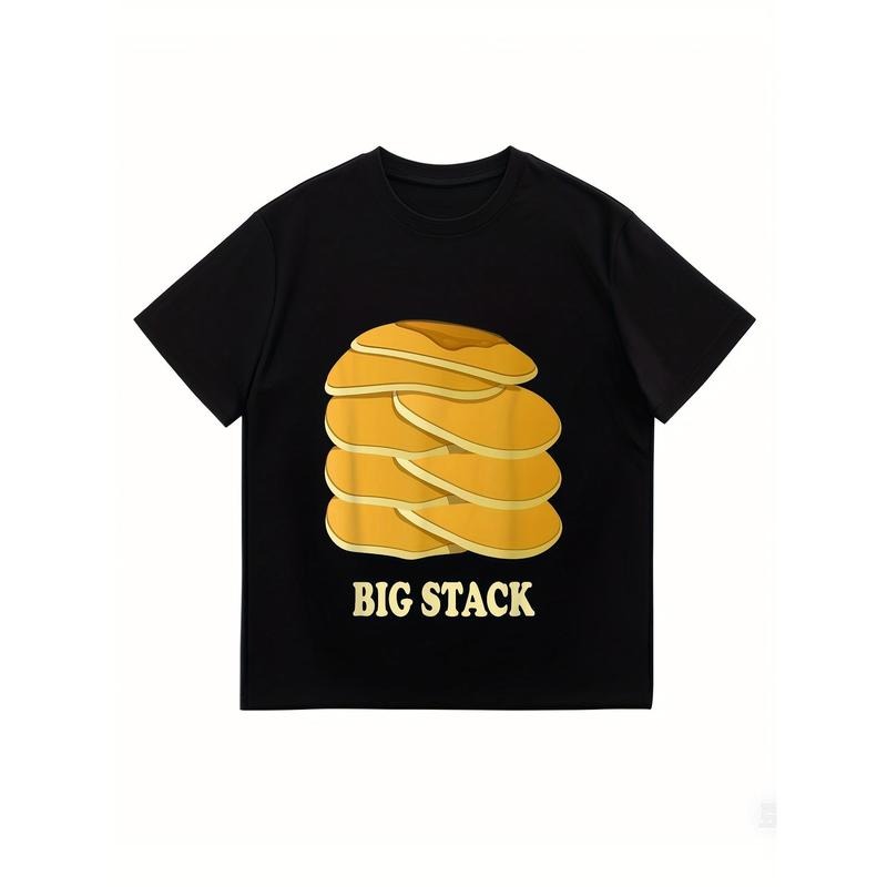 Trendy T - Shirt with a Unique Motif: Iconic 'Big Stack' Pancake Design for a Stand