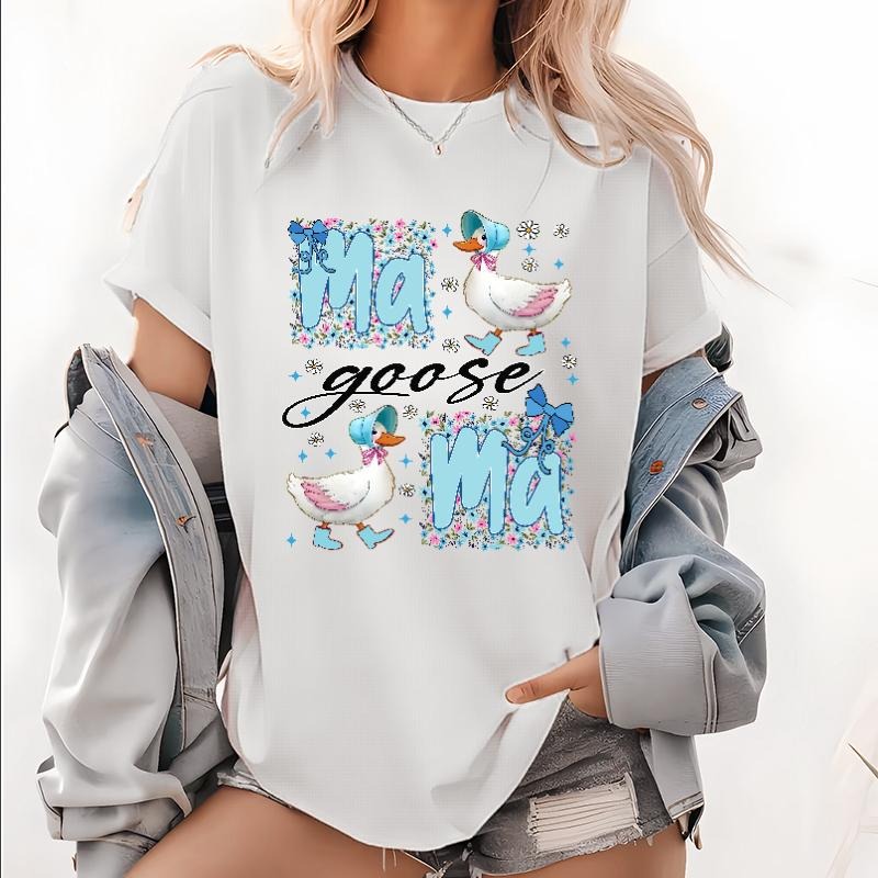 Trendy and Fun - filled Women's T - Shirt: Showcasing Playful Ducks and Quirky Typography, Perfect for a Fashion -...
