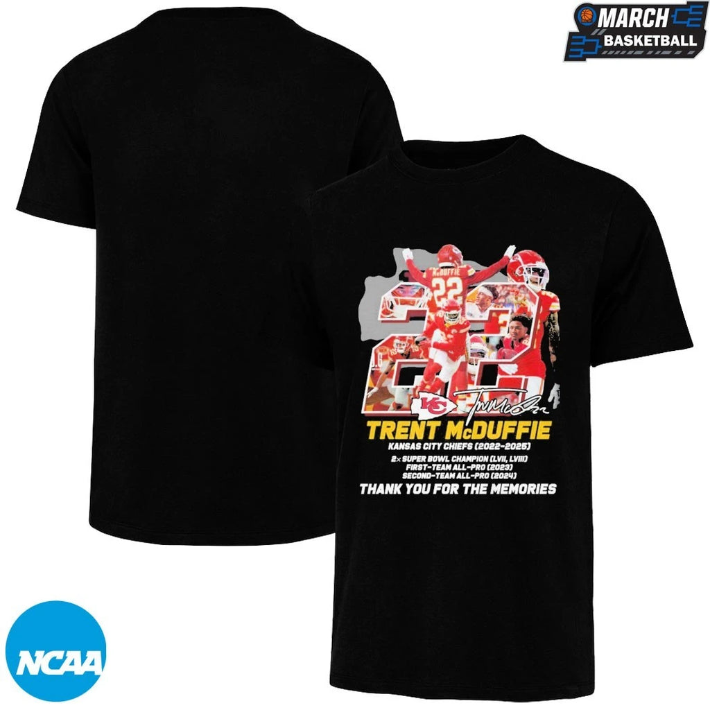 Trent McDuffie Kansas City Chiefs 2022-2025 Thank You For The Memories Signature T-shirts