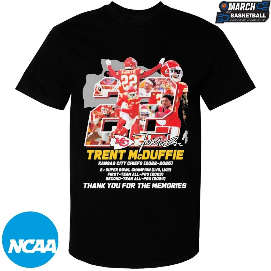 Trent McDuffie Kansas City Chiefs 2022-2025 Thank You For The Memories Signature T-shirts
