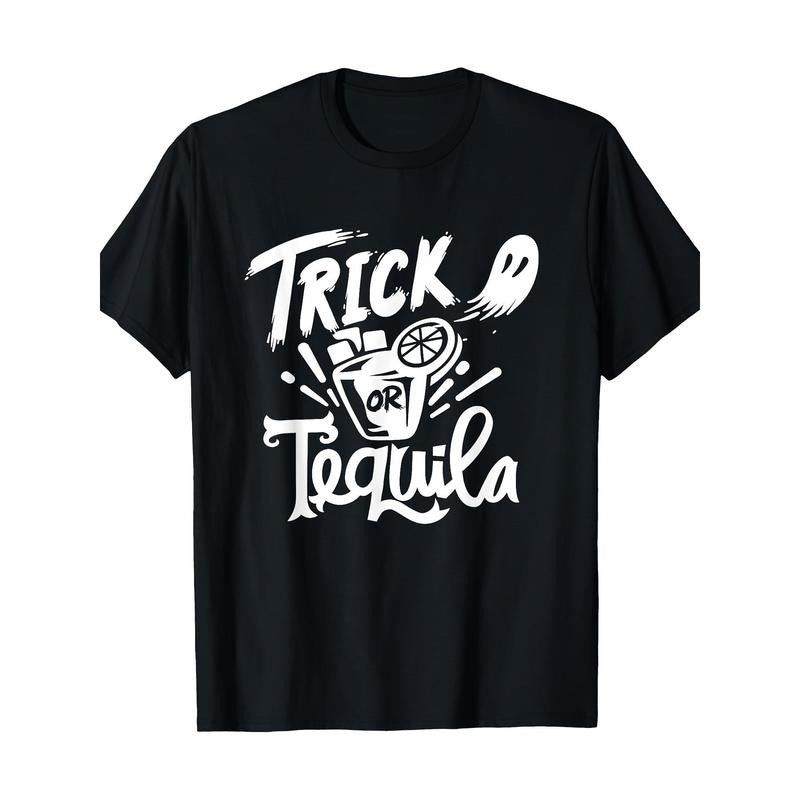 Trick Or Tequila Funny Halloween Party Tequila Shot Drinker T-Shirt Made in USA Hoodie, Sweatshirt | HypeCrazeTee.com