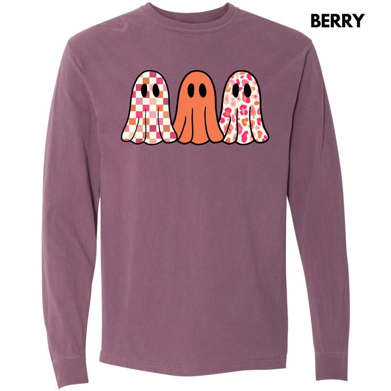 Trio Trendy Ghosts Long Sleeve Comfort Colors T-Shirt 'NLB' Hoodie, Sweatshirt | HypeCrazeTee.com