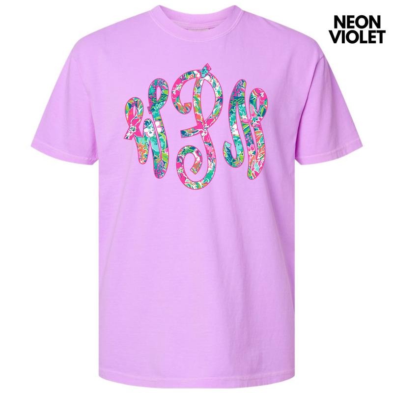 Tropical Monogram Comfort Colors T-Shirt 'NLB' Hoodie, Sweatshirt | HypeCrazeTee.com