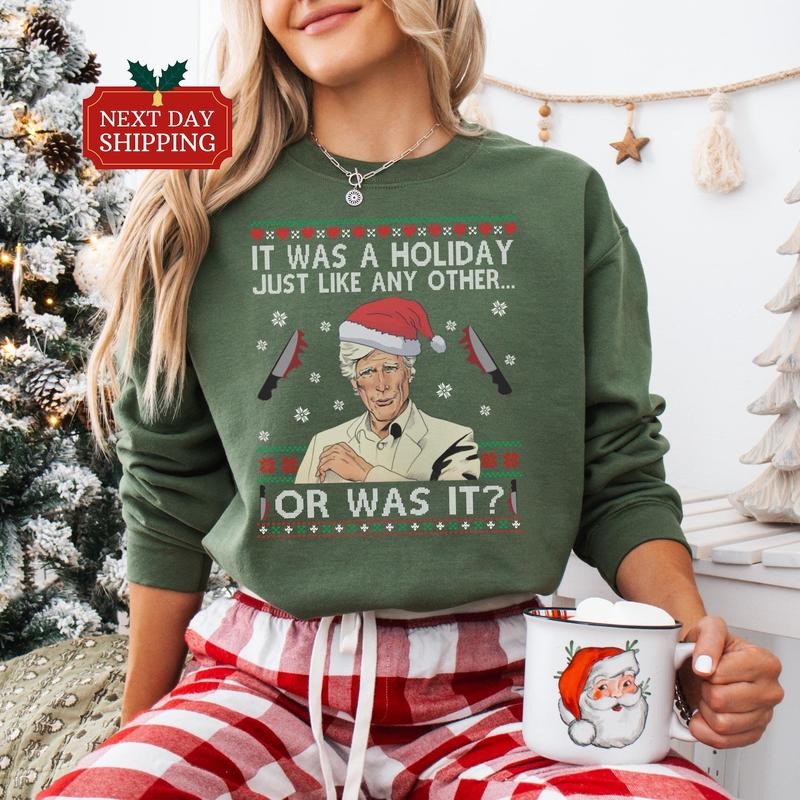 True Crime Ugly Christmas Sweater Party Sweatshirt, Funny Christmas Sweater, Funny Christmas Sweater Party, Gift For Him,...