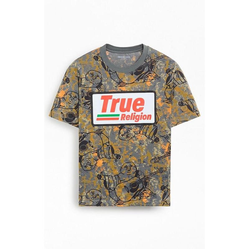 True Religion Men's Buddha Camo Logo T-Shirt - Multicolor Hoodie, Sweatshirt | HypeCrazeTee.com
