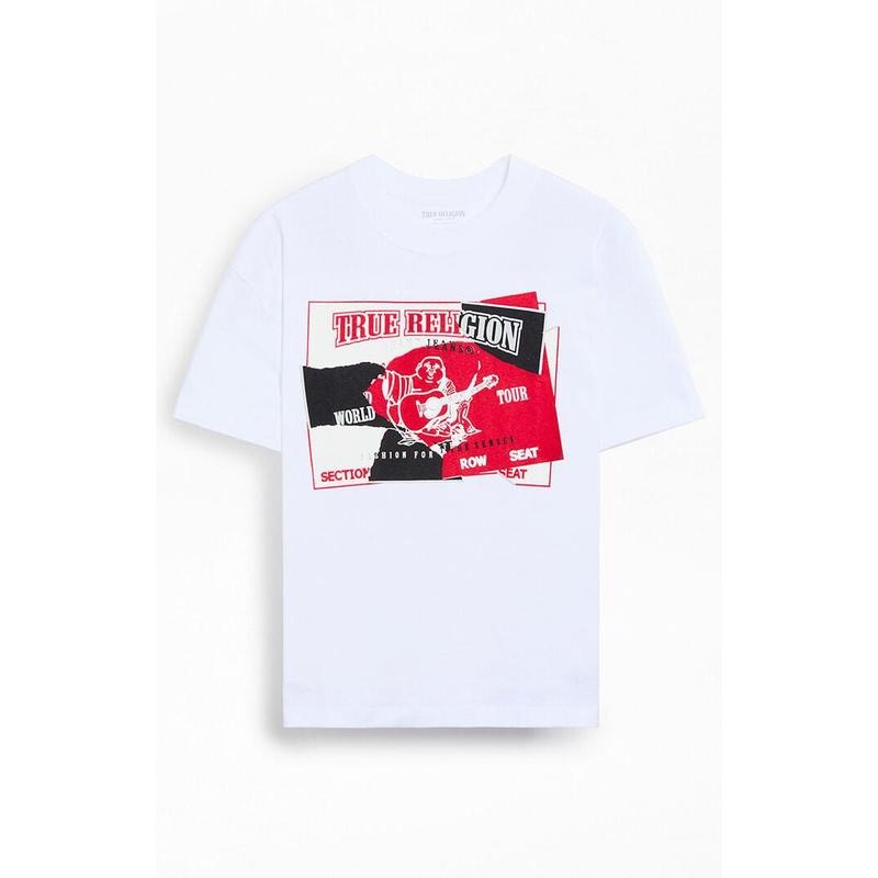 True Religion Men's Torn Logo T-Shirt - Multicolor Hoodie, Sweatshirt | HypeCrazeTee.com