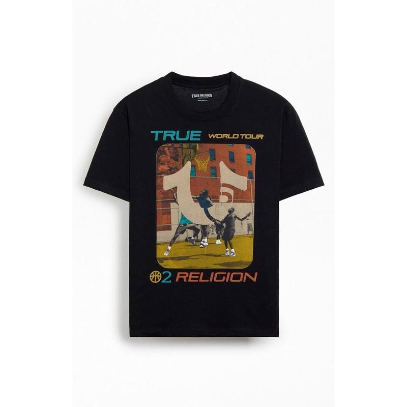 True Religion Men's True Court T-Shirt - Multicolor Hoodie, Sweatshirt | HypeCrazeTee.com