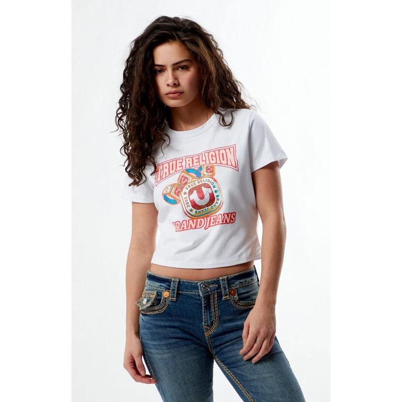 True Religion Women's Crystal Ring Baby T-Shirt Hoodie, Sweatshirt | HypeCrazeTee.com
