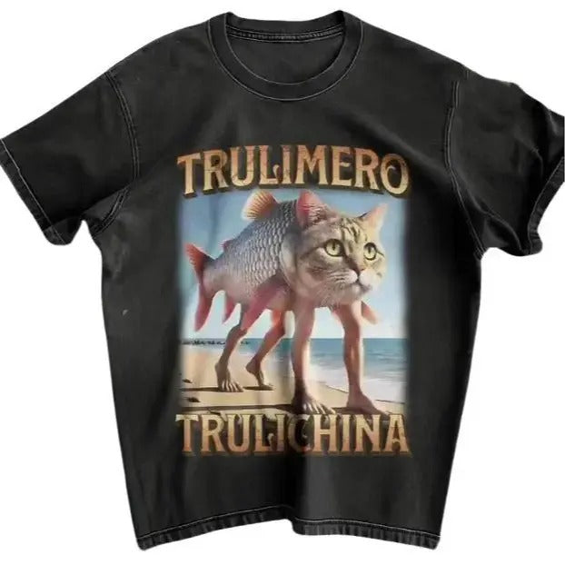 Trulimero Trulichina Funny Meme Shirt, Cat-fish Shirt, Italian Brainrot Animals Tshirt, Gift For Friend Hoodie, Sweatshirt