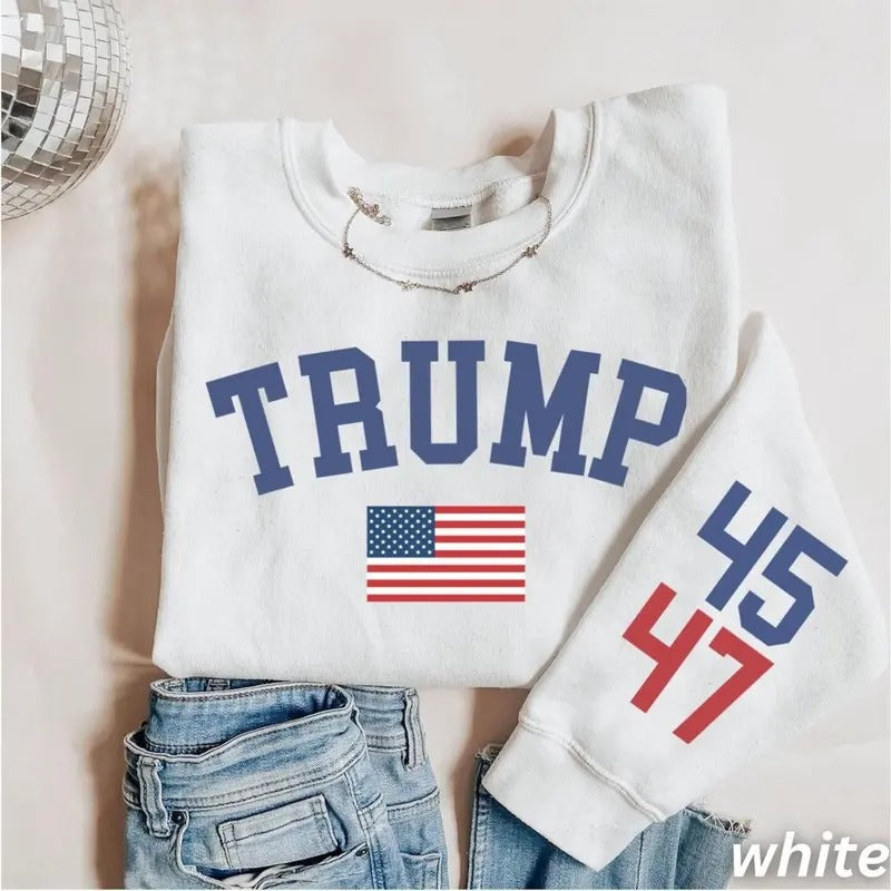 Trump 47 Crewneck Sweatshirt, Trump Train Hoodie, Trump 2024, Donald Trump 47th President, Trump Sweater, Trumpshirt...