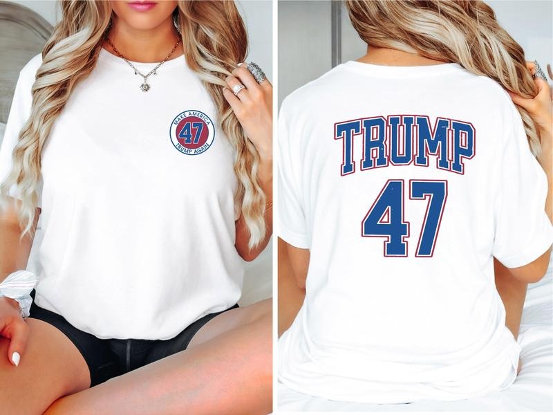 Trump 47 Shirt for Women & Men, Election Season 2024 T-shirt, 47th President Tee, Patriotic Short Sleeve, Unisex...