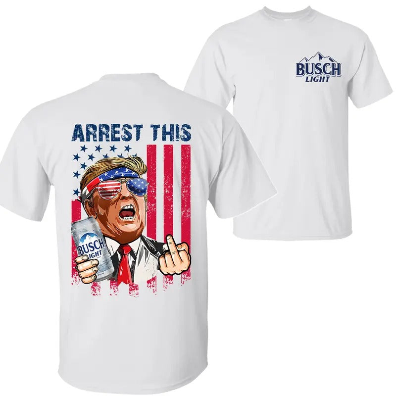 Trump Bush Light T-Shirt Sweatshirt Hoodie, Trump 2024 Shirt, 2 Sided Graphic Printed Unisex Classic Cotton T-Shirts...