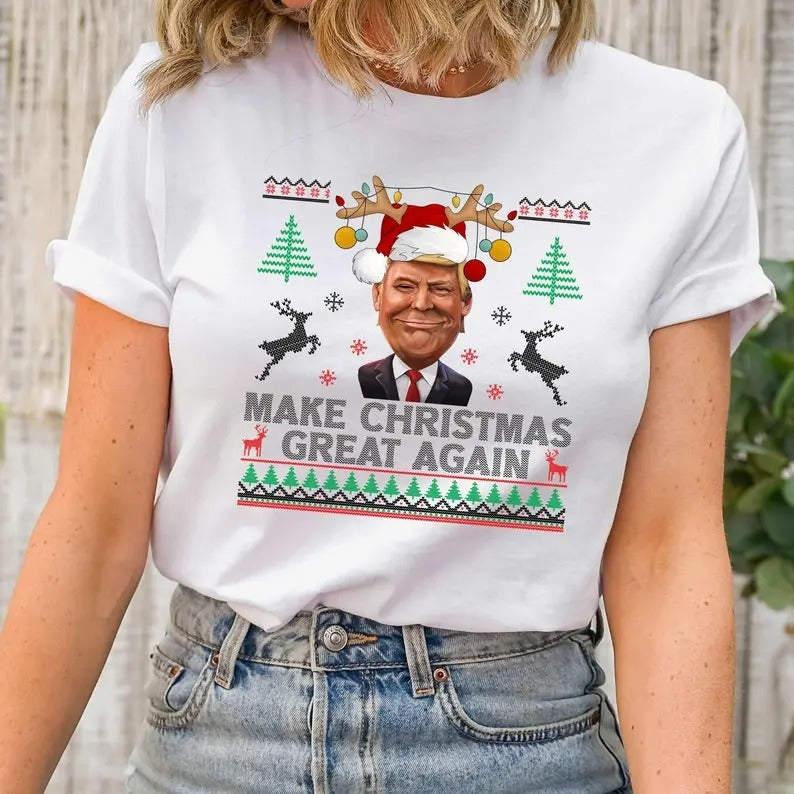 Trump Christmas Shirt, Make Christmas Great Again T-Shirt, Merry Christmas Tee,Politic Christmas Tshirt,Winter Xmas...