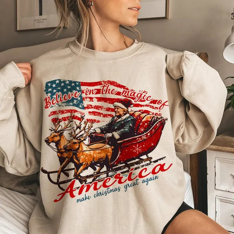 Trump Christmas Sweatshirt - Humorous Trump Christmas Shirt, Christmas Shirt, Christmas Sweater, Merry Christmas, Unisex...