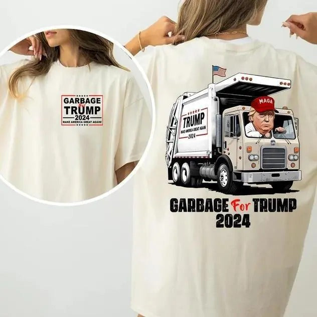 Trump Garbage Man in Trash Truck Tshirt, Trump Proud Maga 2024, Team Truump Take the Trash Out, Make America Great Again,...