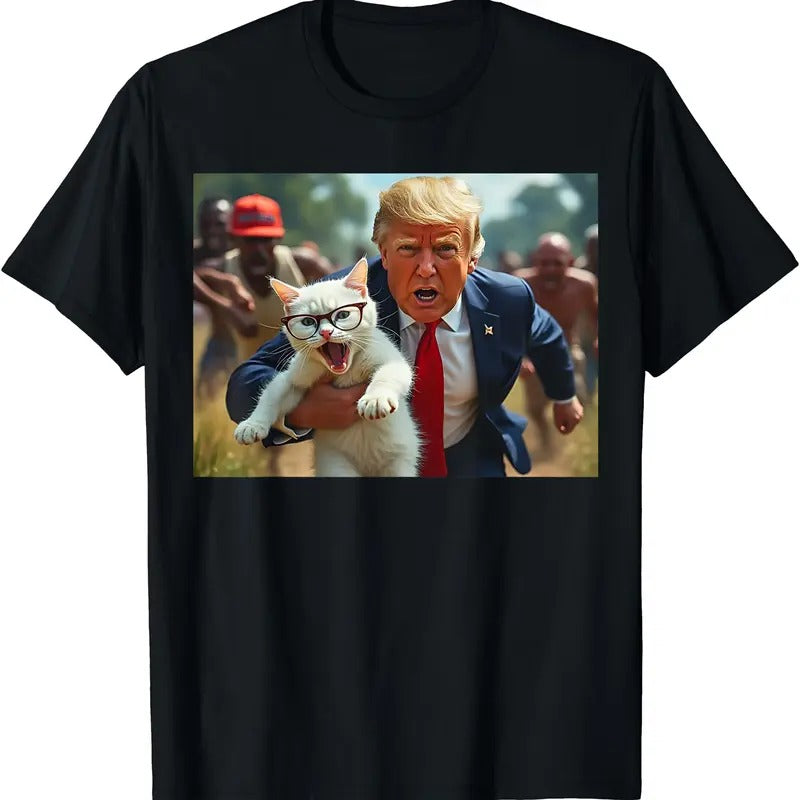 Trump Holding Cat Vote Trump Pets For Trump Vote President T-Shirt | Unisex Cotton Tee Gift | Full Size Hoodie, Sweatshirt
