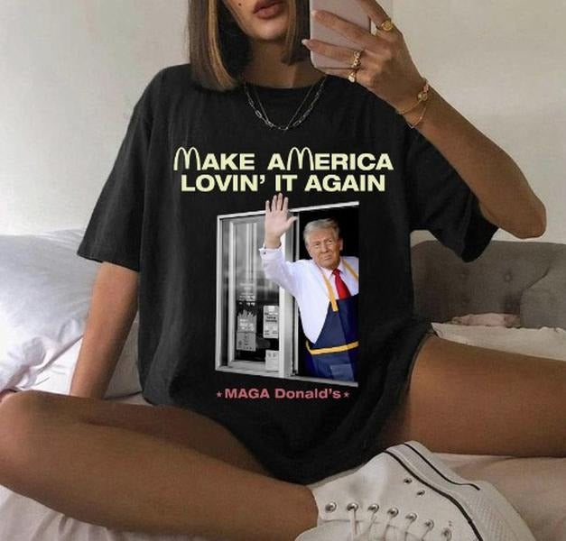 Trump Mcdo.nalds Shirt Funny Trendy MAGA Lovin' It Trump Mcdo.nald Shirt Hoodie, Sweatshirt | HypeCrazeTee.com