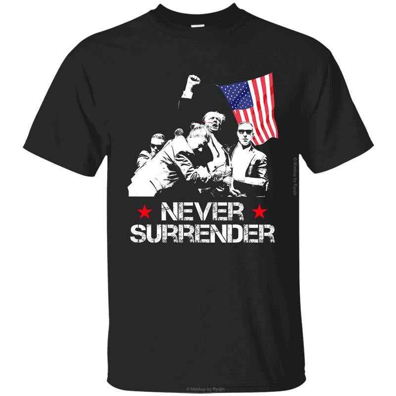 Trump Never Surrender T-shirt, Trump Assassination Attempt Shirt, Praying for President Trump Shirt, Bloodied Trump Fist...