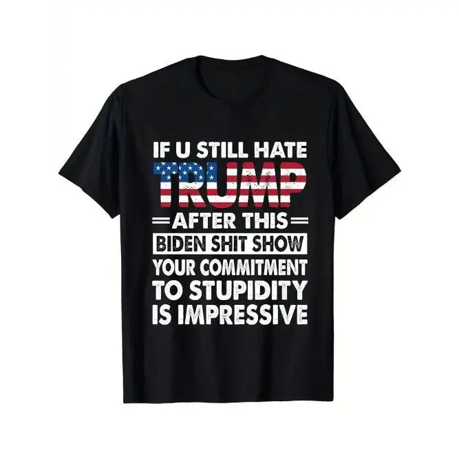 Trump Printed T-shirt Men's Casual Round Neck T-shirt Trump Voting Shirt 2024 T-Shirt Creative Voting Shirt Make America...