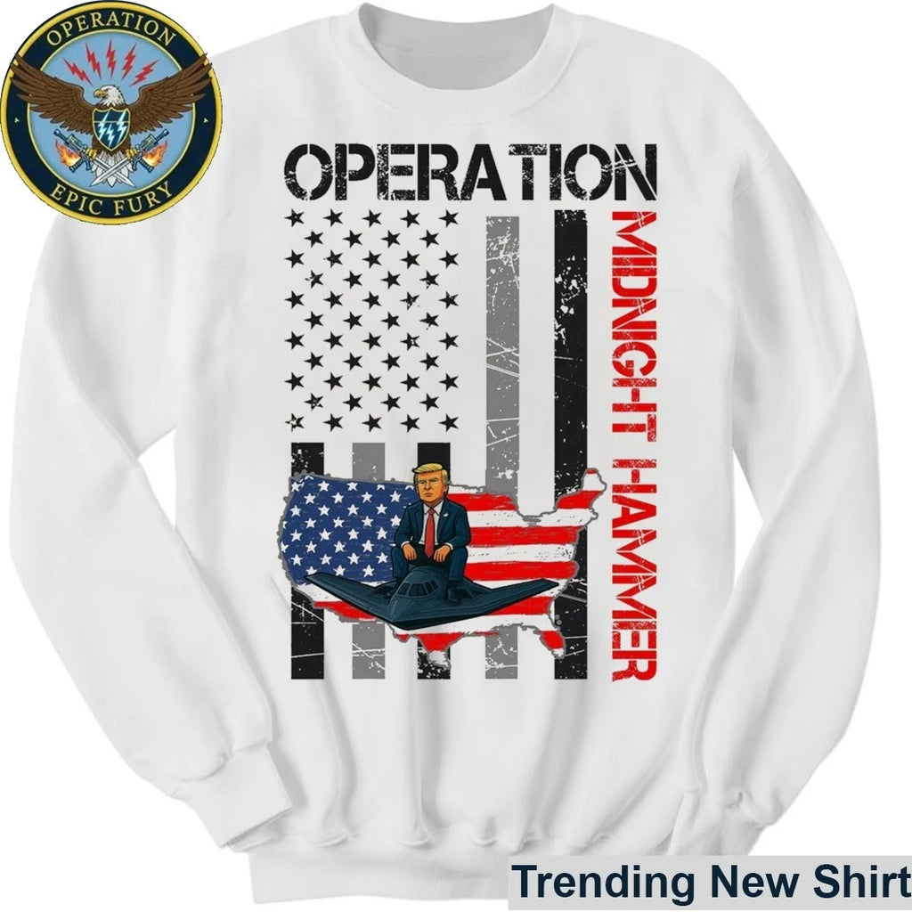 Trump Retro USA Flag Operation Midnight Hammer We The People Patriotic Shirt