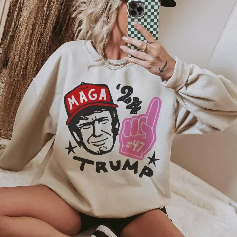 Trump Sweatshirt Don.ald Trum Crewneck Vote Trum Sweatshirt Trum 2024 Sweatshirt Make America Great Again Sweatshirt e...