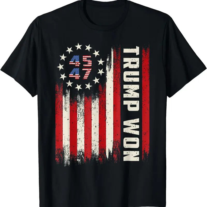 Trump Won 2024 45 47Th President Usa Flag T-Shirt Hoodie, Sweatshirt | HypeCrazeTee.com