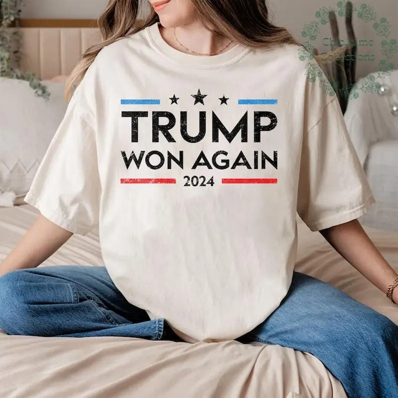 Trump Won Again Trump Won Get Over MAGA Shirt Trump 2024 47th President Trump Shirt We Won Again After Election T-Shirts, Hoodie, Sweatshirt
