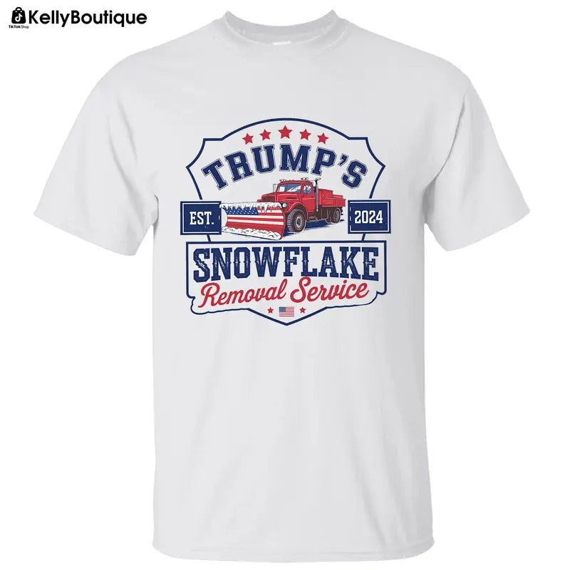 Trump's Snowflake Removal Service Est. 2024, Trump 47th President Inauguration Graphic Printed Unisex Classic Cotton...