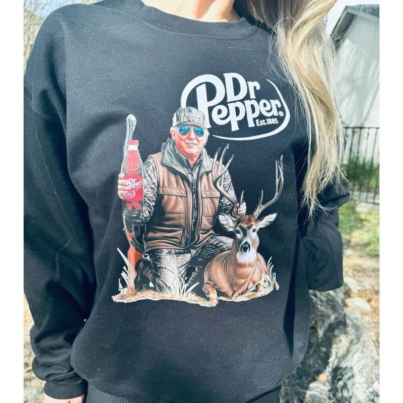 Trump with a Buck Sweatshirt| Black Sweatshirt| Trump Sweatshirt T-Shirts, Hoodie | HypeCrazeTee.com