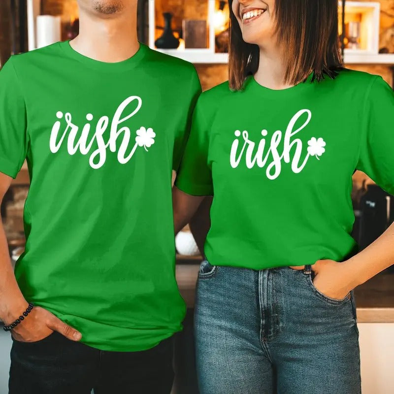Tshirt (233) IRISH HAPPY St PATRICK'S Day Love Heart T-Shirt Saint Paddys Irish Lucky Shamrock Leaf Clover Funny Men...