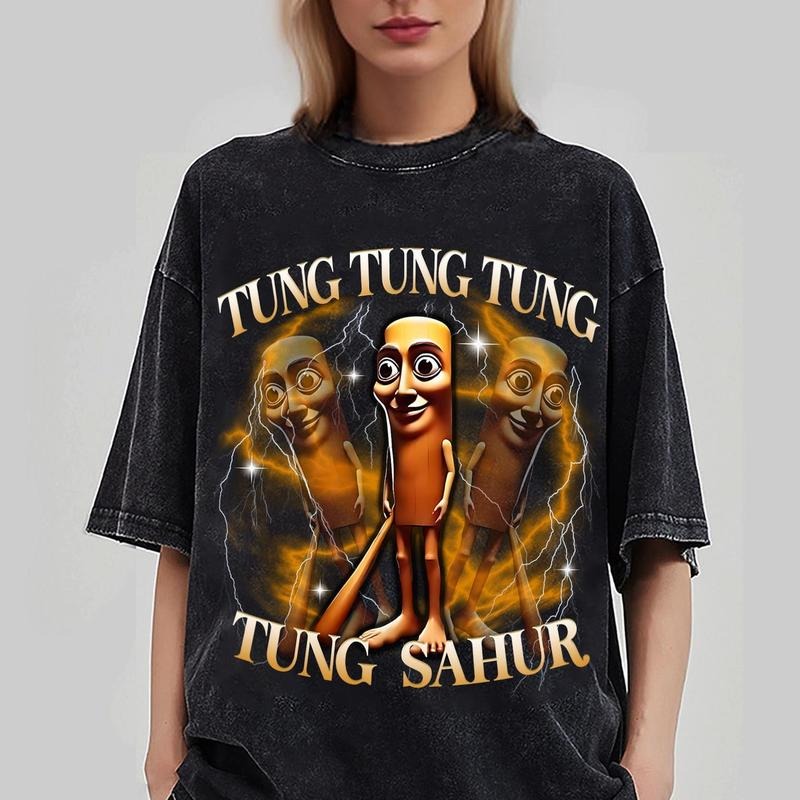 Tung Tung Tung Sahur Funny Baseball Bat Meme T-shirt, Dank Memes Tshirt, Cringe Tee, italian Brainrot, Oddly Specific...